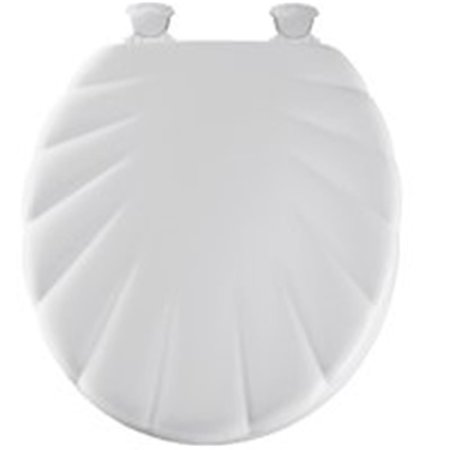 CHESTERFIELD LEATHER 22EC-000 White Round Closed Front Toilet Seat CH2630728